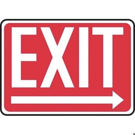 Accuform Exit Sign, Adhesive Poly, 14 in W, 10 in H MEXT442VS